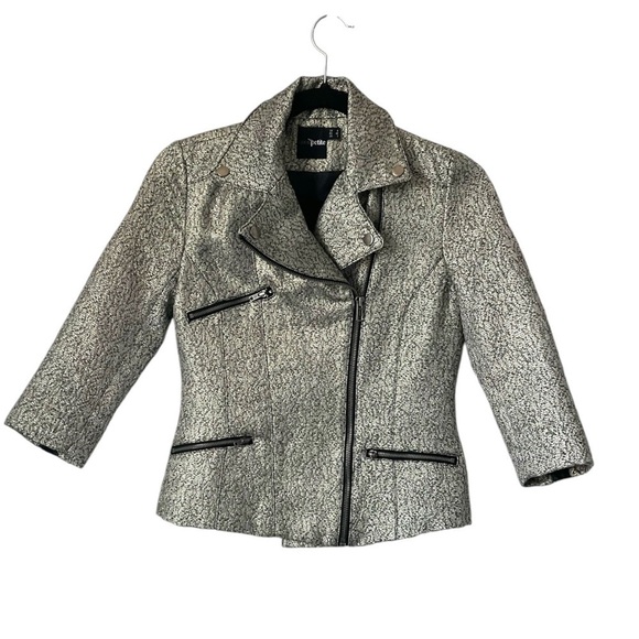 ASOS Petite Metallic  Blazer Zipper Blazer with front zip pockets - Picture 12 of 12
